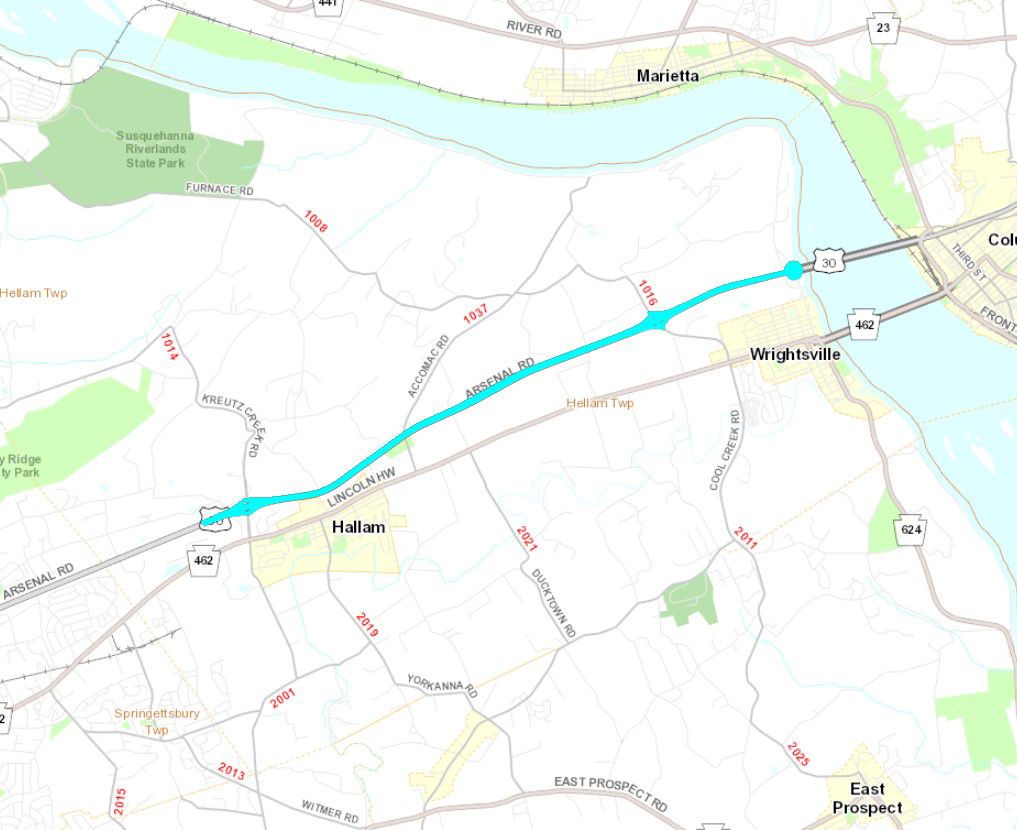 Route 30 resurfacing in York County.