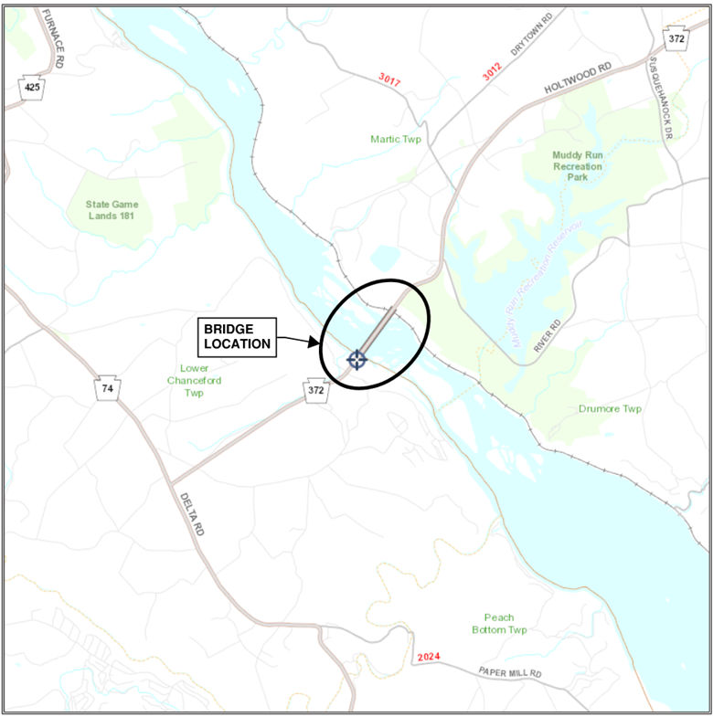Norman Wood Bridge inspection location.