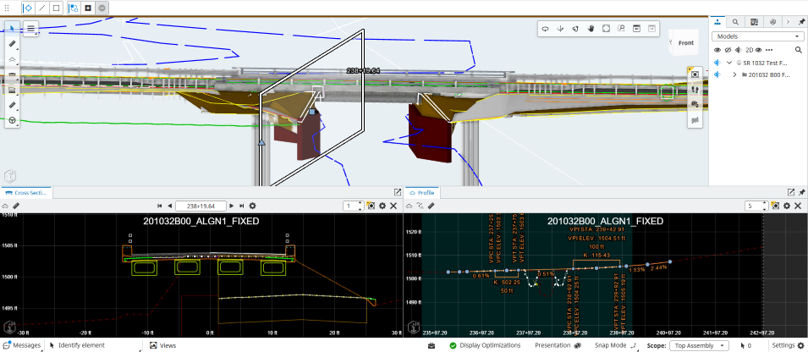 A digitally generated 3-Dimentional model of a bridge.