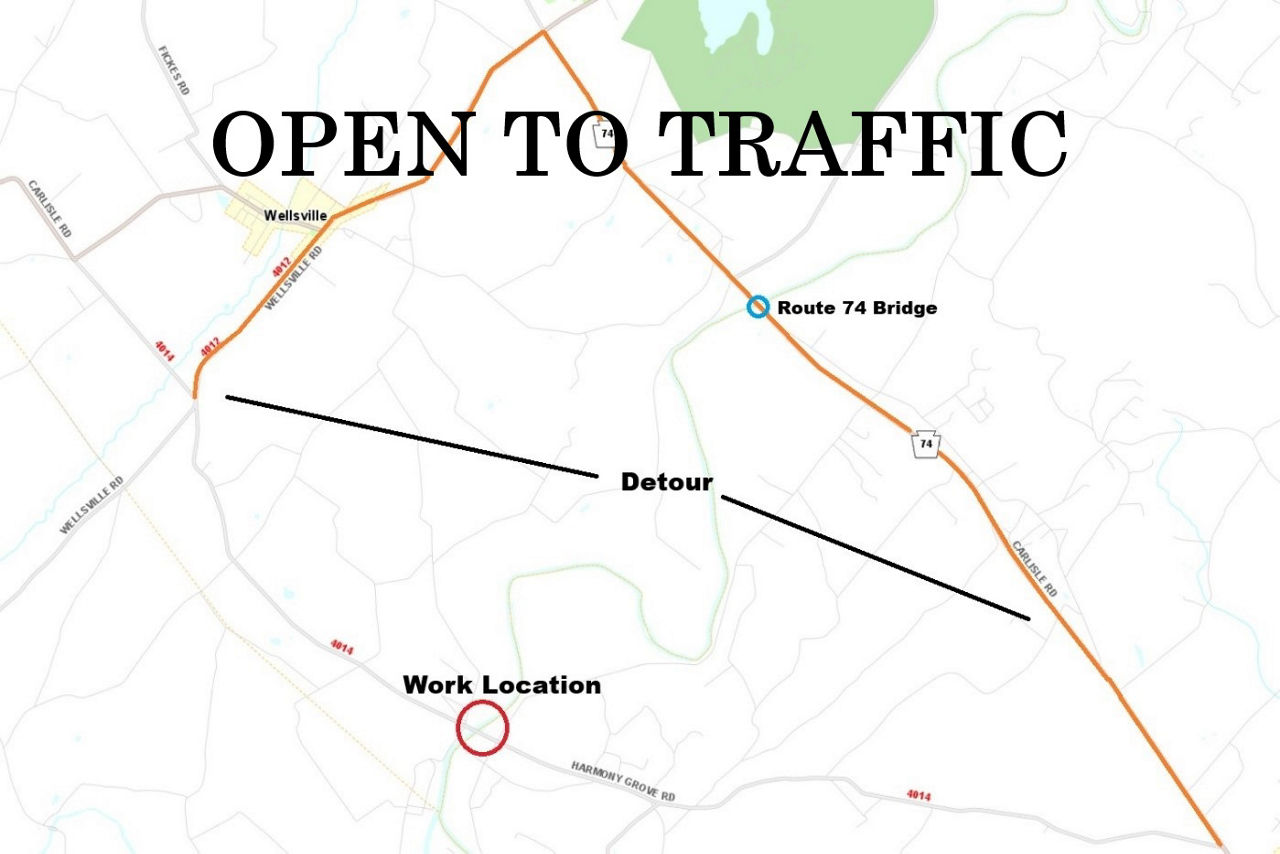 Harmony Grove Road is open to traffic.