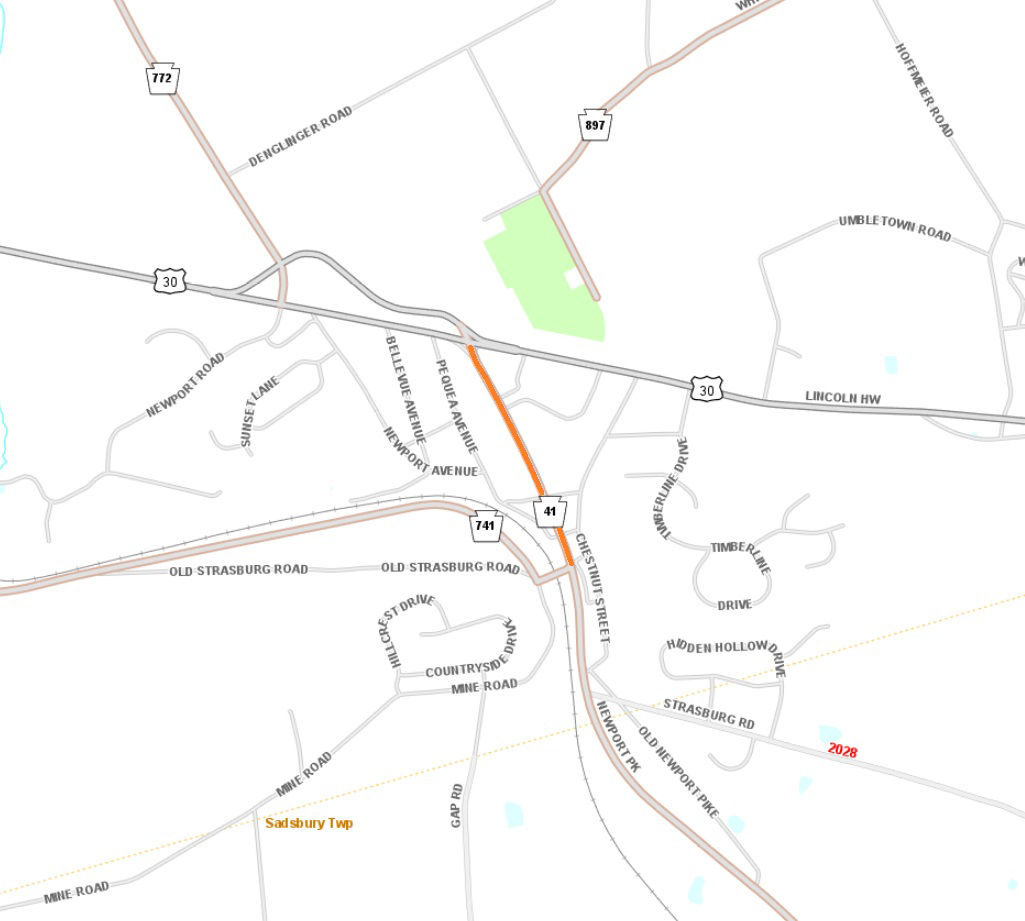 Route 41 resurfacing in Lancaster County.