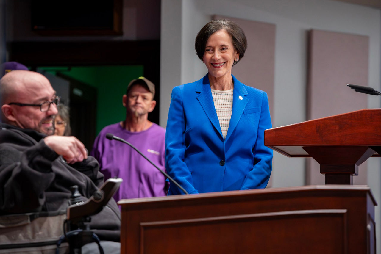 Brandon Kingsmore and Dr. Val Arkoosh