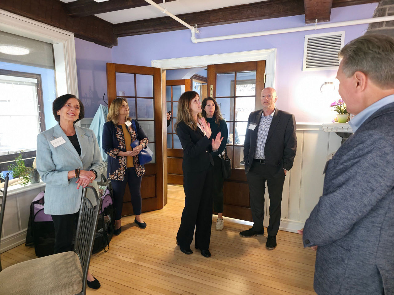 PA DHS Secretary Dr. Val Arkoosh (far left) tours Centre Helps in State College, PA