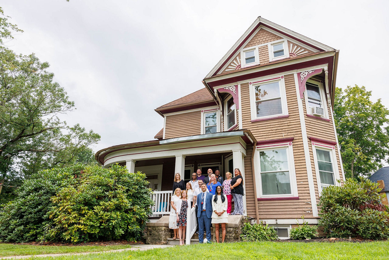 Secretary Dr. Latika Davis-Jones joins Gaiser Center and Pennsylvania Department of Drug and Alcohol Programs staff outside Ellen’s House, a licensed recovery house serving women and children in Butler County.