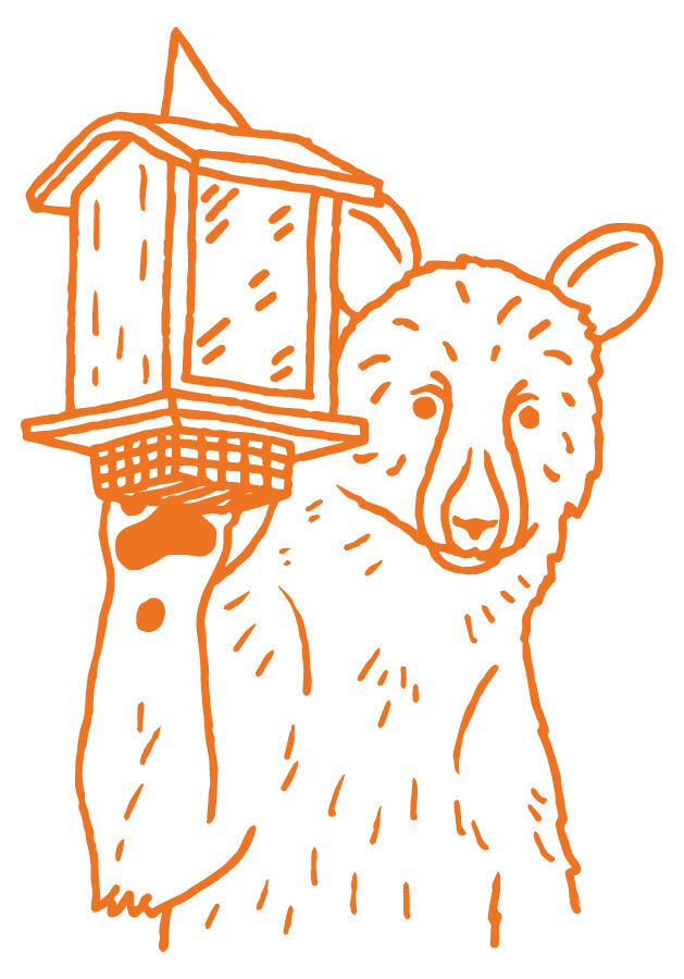 bear and feeder illustration