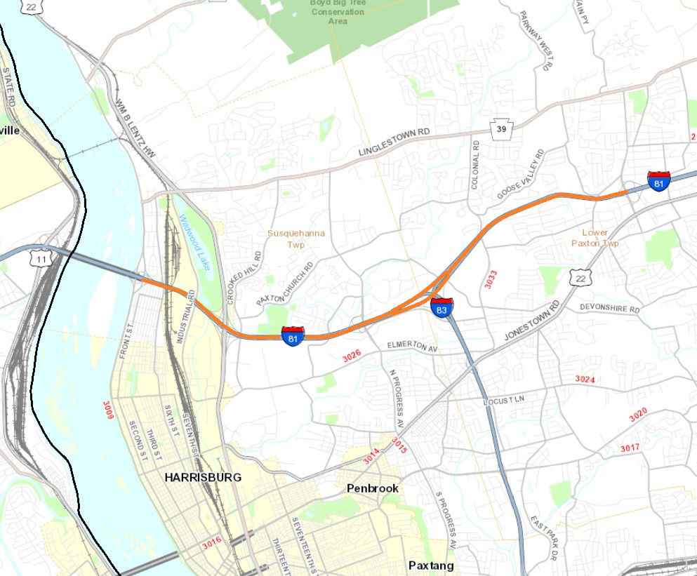 Interstate 81 pavement patching from Exit 66 to Exit 72 in Dauphin County.