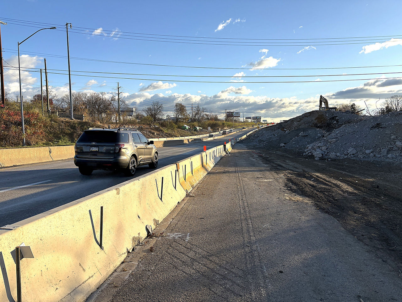 Vehicles travel on I-83 Sunday morning, November 16, 2025.