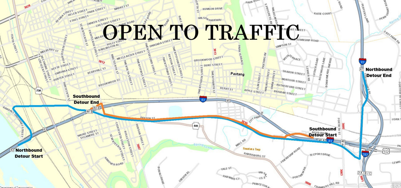 I-83 is now open to traffic.