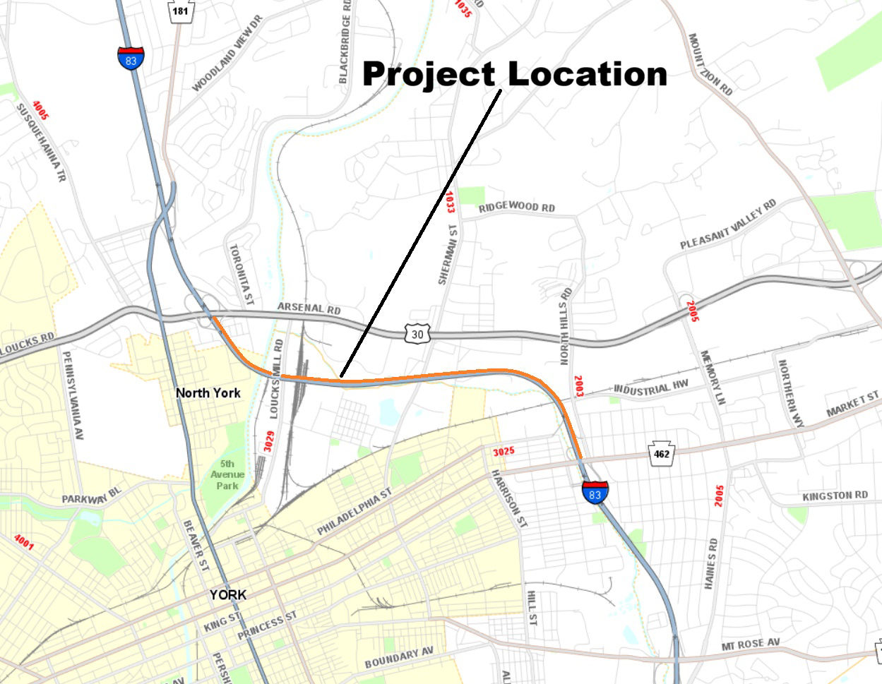 map indicating project location