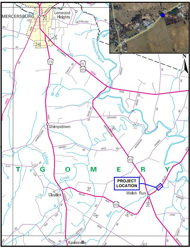 Location of future bridge restoration project on Route 995 in Franklin County.