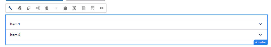 Accordion toolbar, including the edit wrench