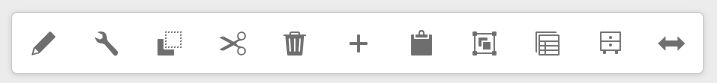 Component editing toolbar. Each option is explained below.