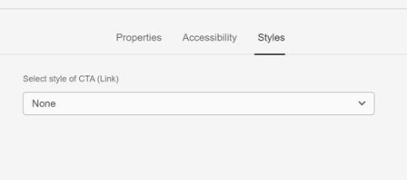 CTA authoring dialog's Styles tab. Fields described on page.