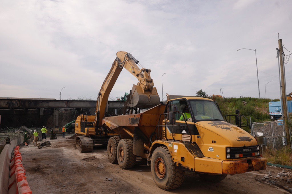 Photograph of a construction crane. 