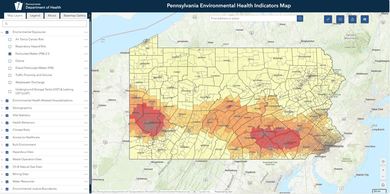 Environmental Health Indicators (EHI) Map