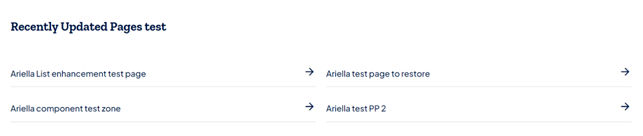Sample List- dynamic Recently Updated Pages variation, neither icon nor image, internal links.