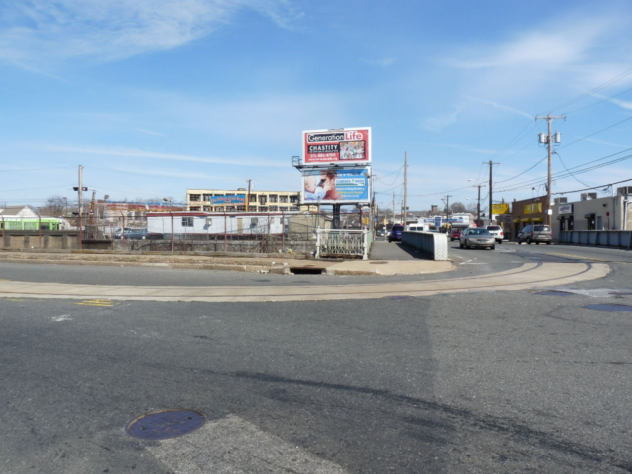 View of pedestrian bridge along Frankford Avenue