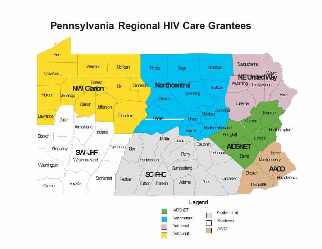 Regional HIV Care Grantees Map