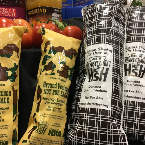 Deer meat in packages