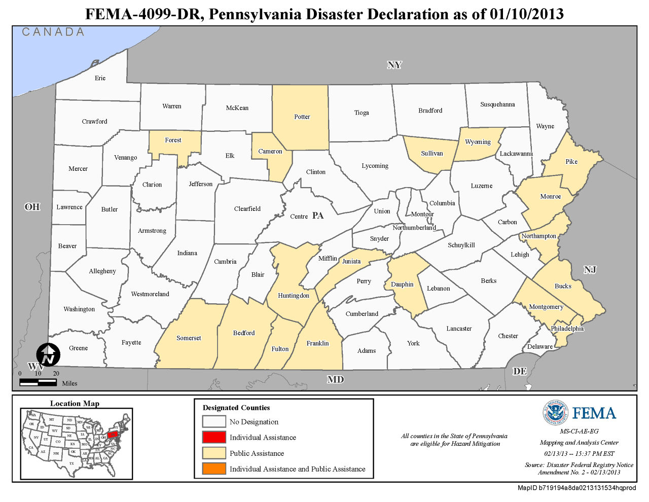 Pennsylvania Disaster Declarations