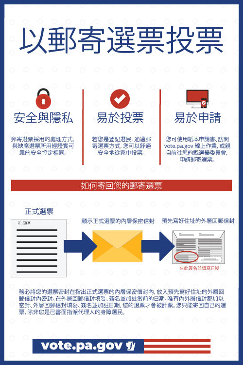 Mail-in voting poster in Chinese