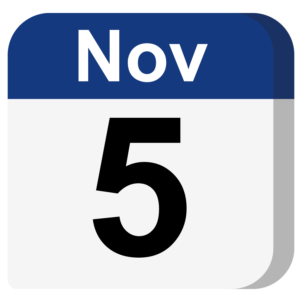 Calendar that shows November 5