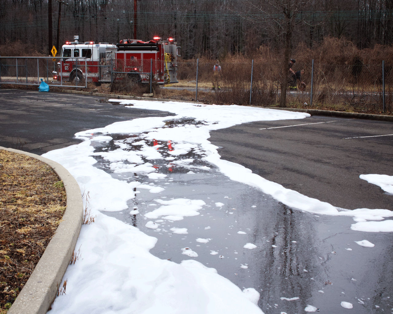 Picture of fire foam PFAS contamination.