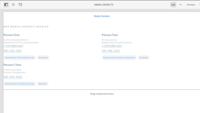 Media Contacts XF for DHS in edit mode
