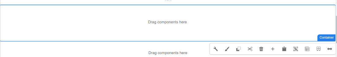 Container toolbar, featuring the wrench icon
