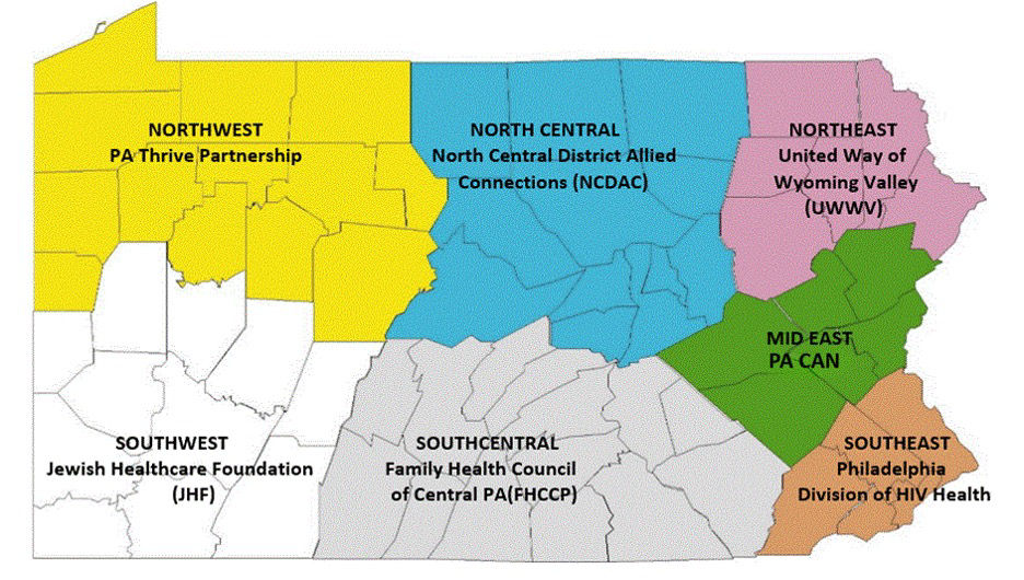 Regional HIV Care Grantees Map