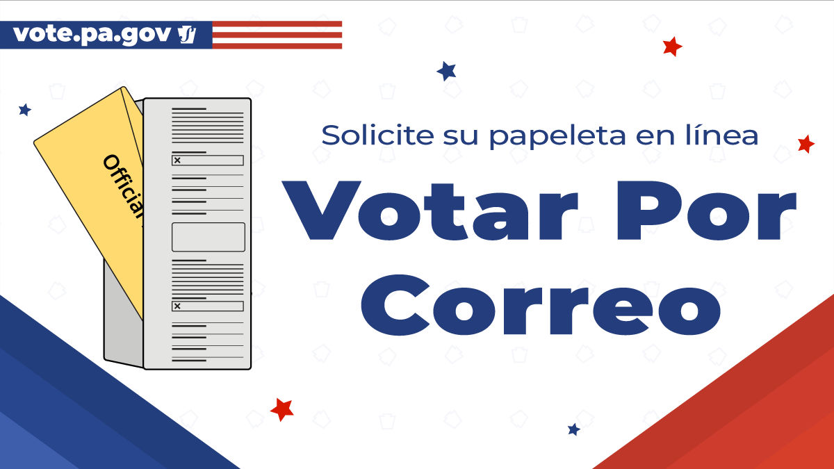 Apply for a mail ballot graphic in Spanish