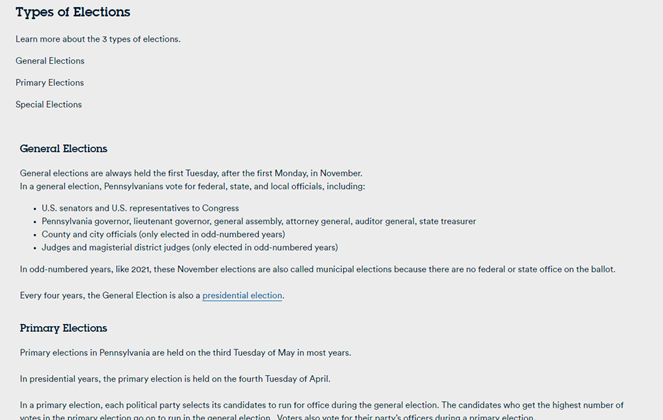 Sample text on page shows a list of topics, followed by each in more detail- a candidate for anchor links.,