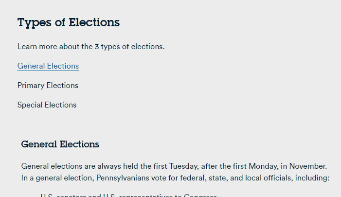 The sample text from the image above now shows the "General Elections" topic as an anchor link.