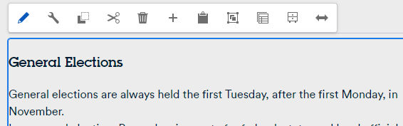 Text toolbar, featuring the pencil icon.