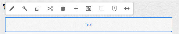 Text toolbar, featuring the edit wrench.