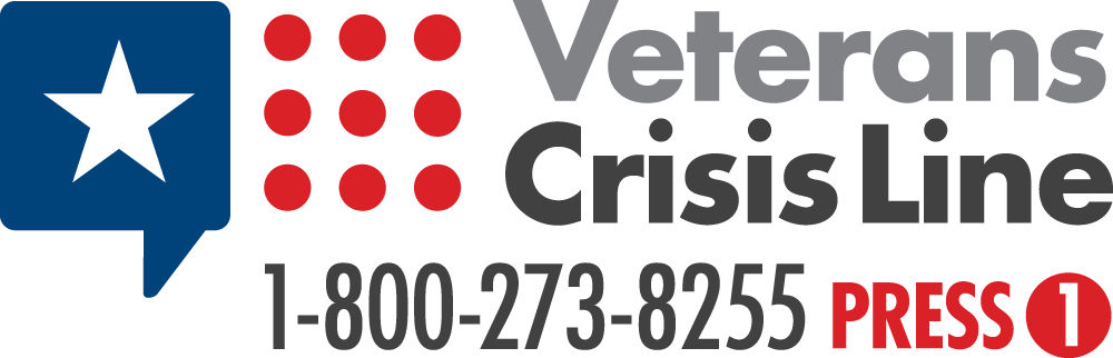 The logo for the veterans crisis line - 1-800-273-8255 and press 1