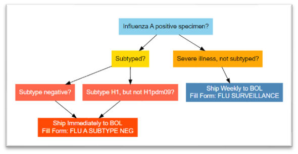 When to send flu specimens to BOL