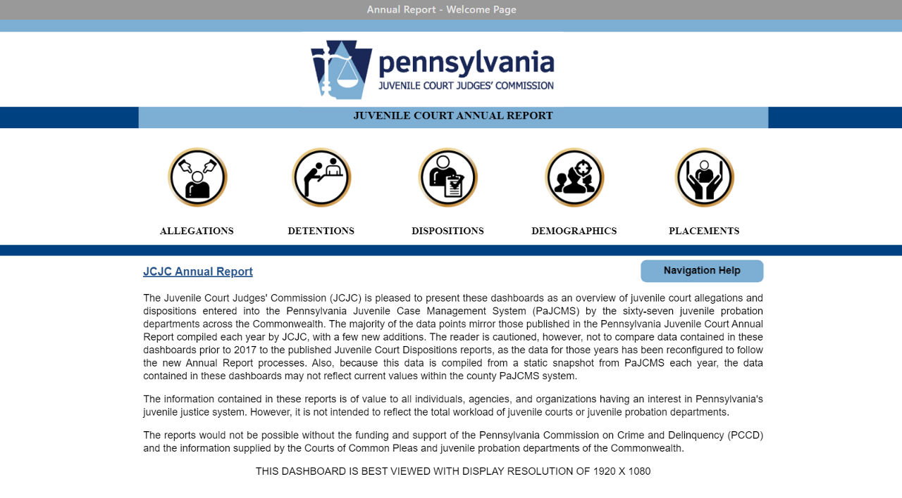 Juvenile Court Annual Report Dashboard