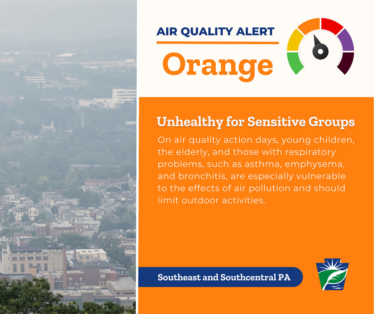 Air Quality Alert - Northeast and Southcentral PA