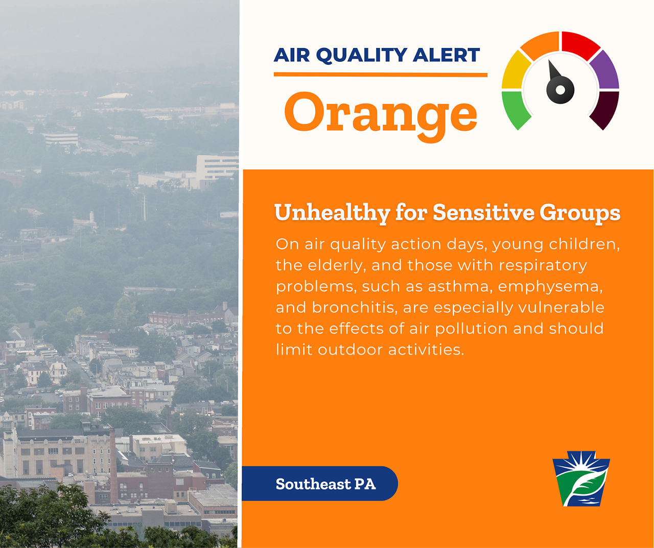 Air Quality Alert - Southeast PA
