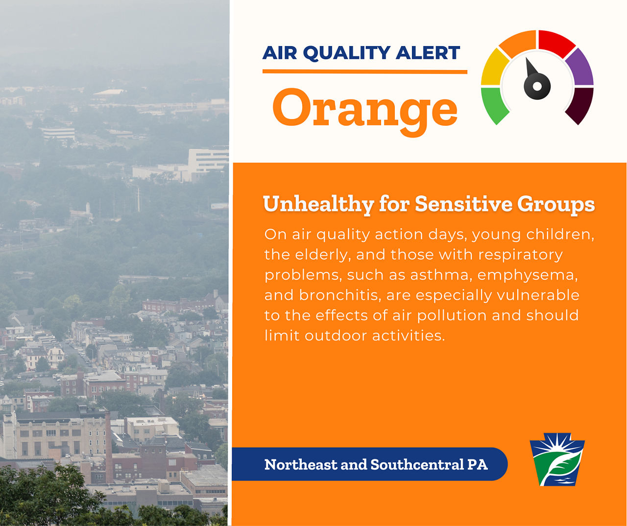 Air Quality Alert - Northeast and Southcentral PA