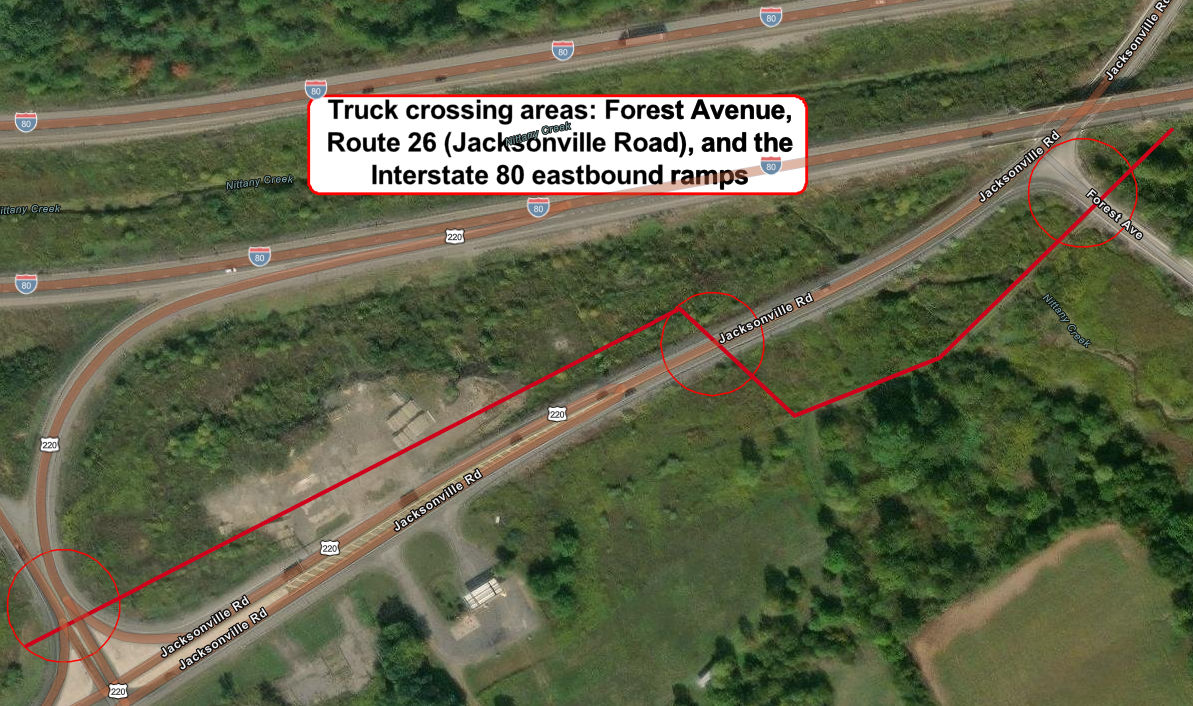 High-Speed Interchange project truck crossing locations