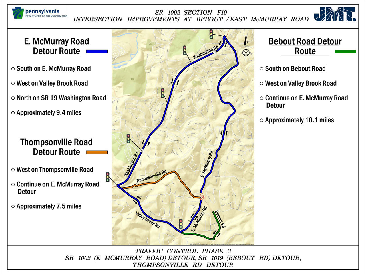 Bebout Road and East McMurray Road Intersection Phase 3 Detour Image