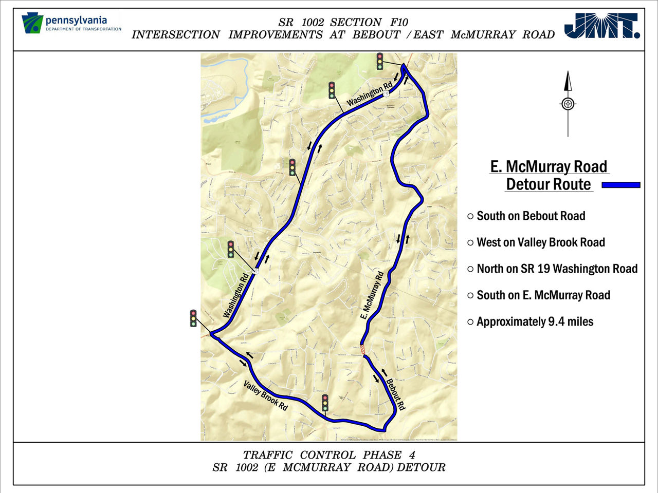Bebout Road and East McMurray Road Intersection Phase 4 Detour Image
