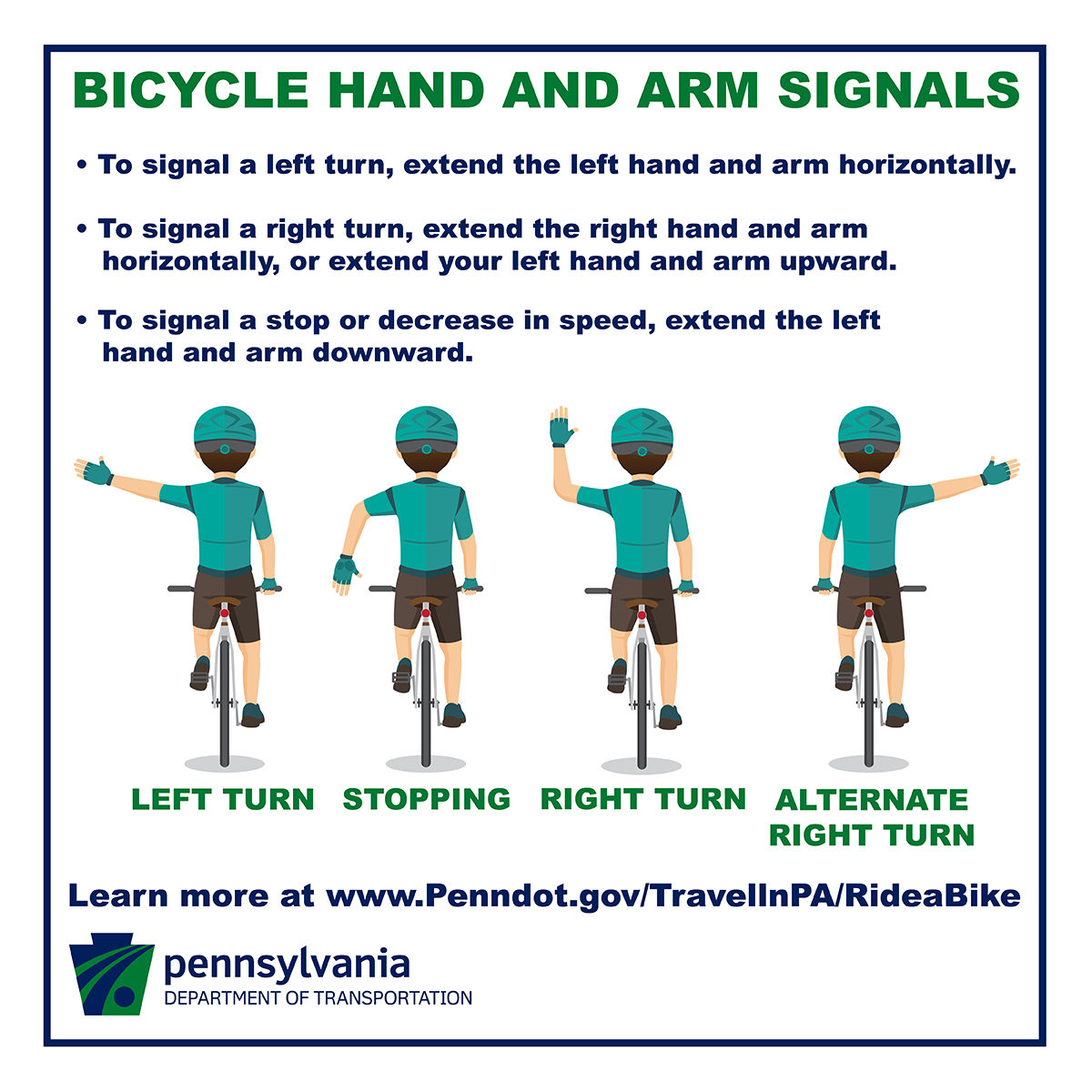 Bicycle Safety - Hand Signals - Facebook