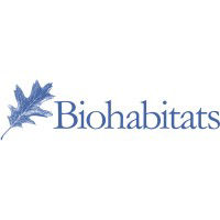 A blue Biohabitats logo with a maple leaf