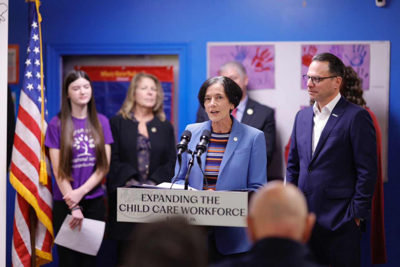 DHS Secretary Val Arkoosh speaks at Children of God Educational Services in Bucks County