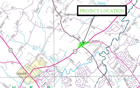 Canal Road and Bull Road Intersection Project location on map