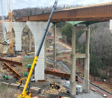 Span 3 Beam Installation and Falsework Setup