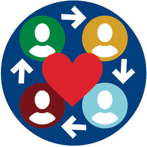 Arrows pointing to people